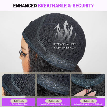 Megalook 3 in 1 Half Wig Glueless Body Wave Wigs With Drawstring Natural Black Beginner Friendly