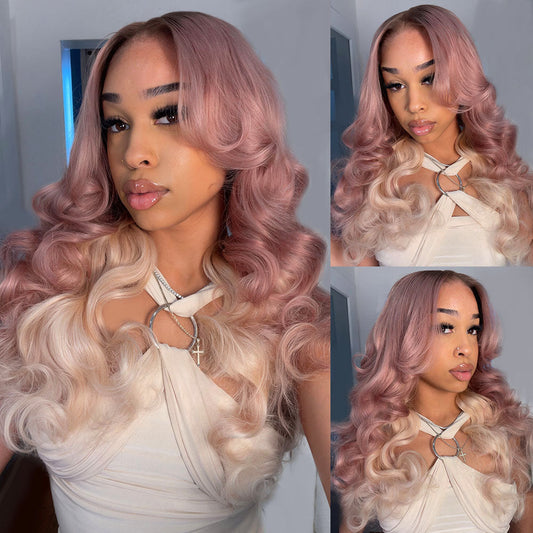 Megalook 13x6 Three-Go™ Ombre Strawberry Blonde Glueless Wigs Body Wave with Drawstring 100% Human Hair Wig